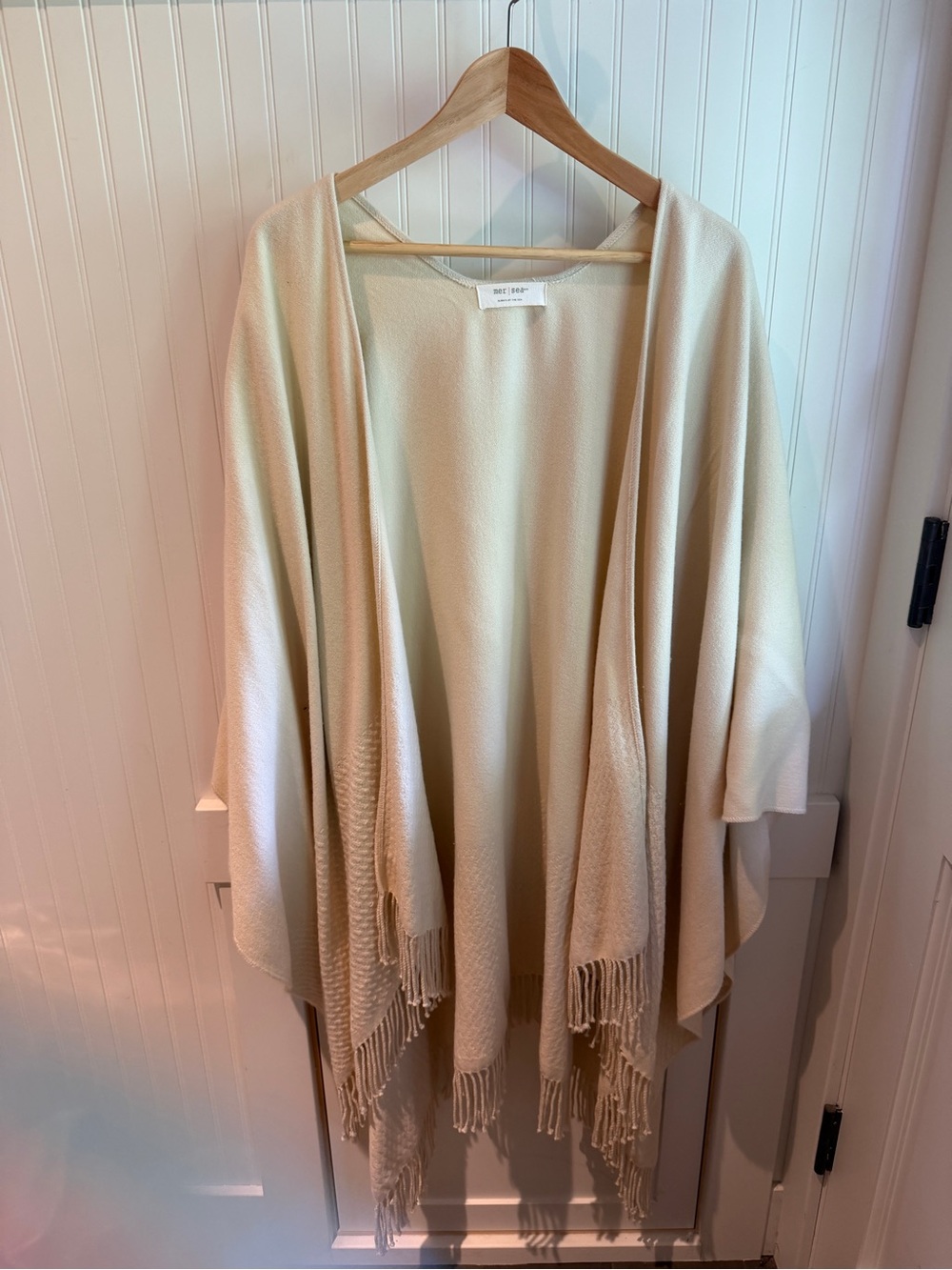 Mer Sea Soft Cream Poncho Shrug - Classic Draped Coverage